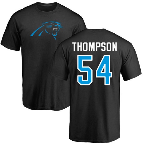 Carolina Panthers Men Black Shaq Thompson Name and Number Logo NFL Football #54 T Shirt->women nfl jersey->Women Jersey